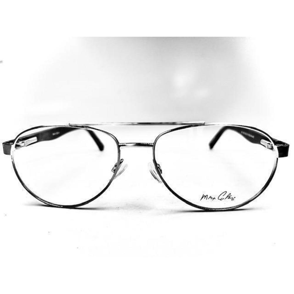 New Max Cole MC-1502 Col.70 Gunmetal & Blue Aviator Eyeglasses 56/16/140